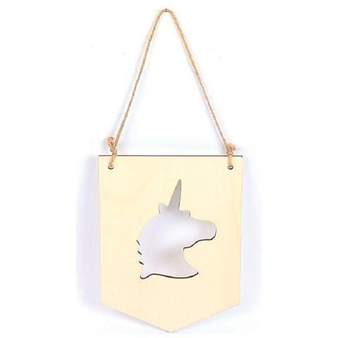 Sospensione Gagliardetto In Legno 20 X 15 Cm - Unicorno - Foto 3