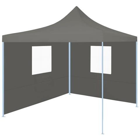 Gazebo Professionale Pieghevole 2 Pareti 2x2m Acciaio Antracite - Foto 1