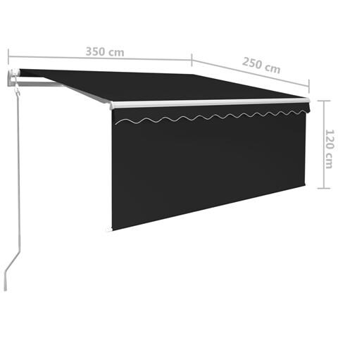 Tenda Automatica Parasole Led Sensore Vento 3,5x2,5cm Antracite - Foto 9