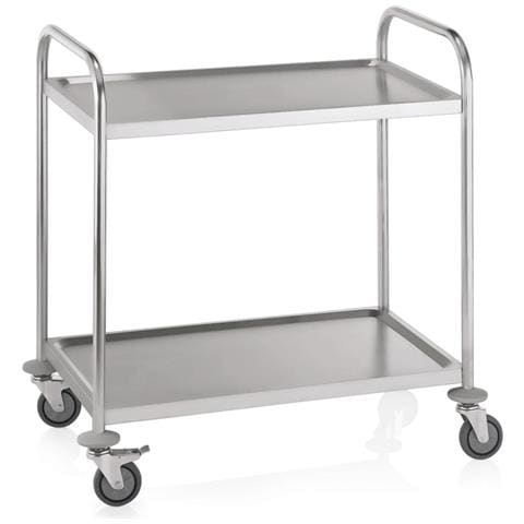 Carrello Cucina, Carrello Di Servizio, Carrello A Ripiani, Carrello Ristorante - Acciaio Inox, Con 2 Ripiani, 85 X53x95 Cm - Foto 2