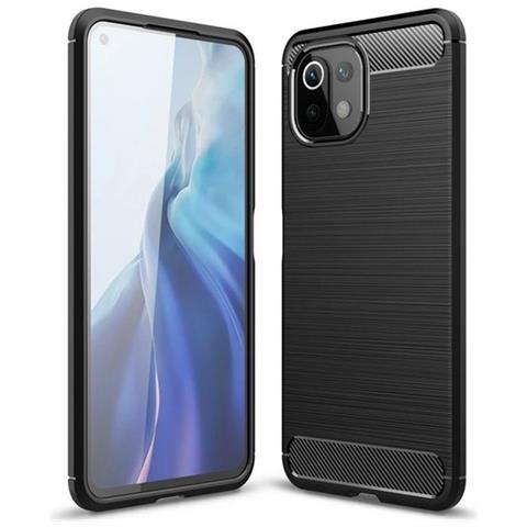 Forcell Custodia B-case Tpu Silicone Cover Case Per Xiaomi Mi 11 Lite 4g - 5g Carbon Metal Black - Foto 1