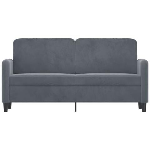 Divano A 2 Posti Grigio Scuro140 Cm In Velluto - Foto 3