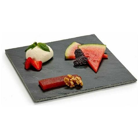 Vassoio Per Aperitivi Nero Lavagna 25 X 0,5 X 25 Cm (12 Unità) - Foto 2