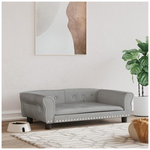 Lettino per Cani Grigio Chiaro 95x55x30 cm in Velluto - Foto 2