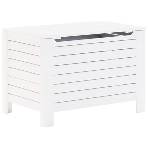 Contenitore Con Coperchio Rana Bianco 100x49x54cm Massello Pino - Foto 2