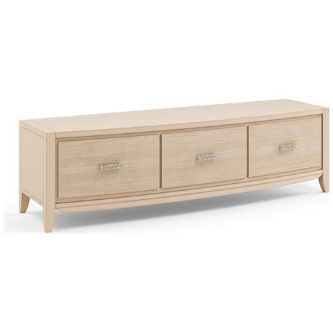 Porta Tv 3 Cassetti In Legno Con Decoro Onda L. 180 P. 51 H. 50 - Foto 1