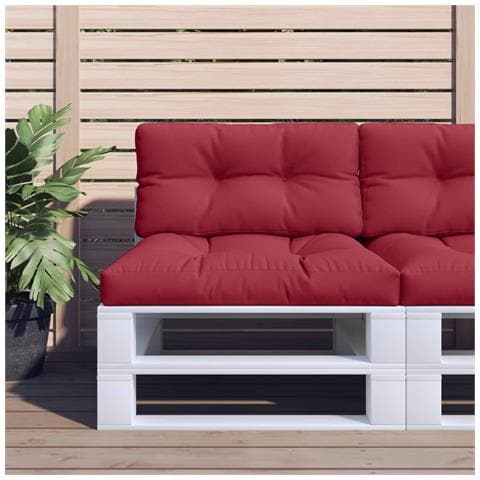 Cuscini Per Pallet 2 Pz Rosso Vino In Tessuto - Foto 1