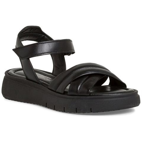 Black Leather Casual Open Sandals Sandali Pelle Scarpe Donna Nero Eu 37, 1-28704-42 003 - Foto 1