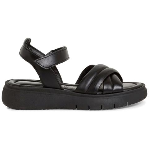 Black Leather Casual Open Sandals Sandali Pelle Scarpe Donna Nero Eu 37, 1-28704-42 003 - Foto 2