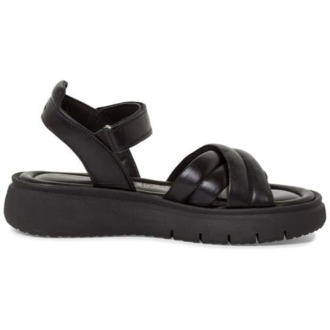 Black Leather Casual Open Sandals Sandali Pelle Scarpe Donna Nero Eu 37, 1-28704-42 003 - Foto 3
