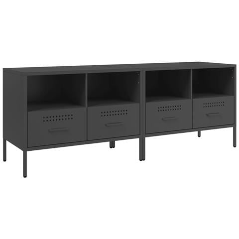 Mobili Tv 2pz Neri 68x39x50,5 Cm In Acciaio - Foto 2