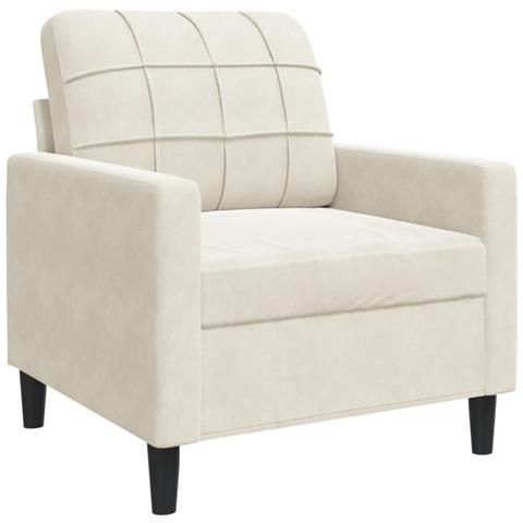 Poltrona Crema 60 Cm Velluto - Foto 2