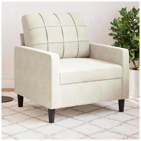 Poltrona Crema 60 Cm Velluto - Foto 1