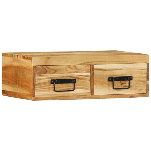 Mobile Tv A Parete 60x30x19 Cm In Legno Massello Di Acacia - Foto 1