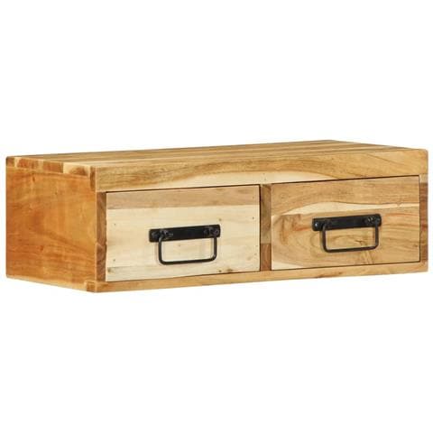 Mobile Tv A Parete 60x30x19 Cm In Legno Massello Di Acacia - Foto 3