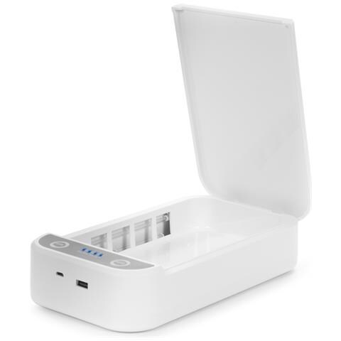 Dam Scatola Sterilizzante Portatile Con Luce Ultravioletta E Aromaterapia. 12x22x5cm. Colore Bianco - Foto 1