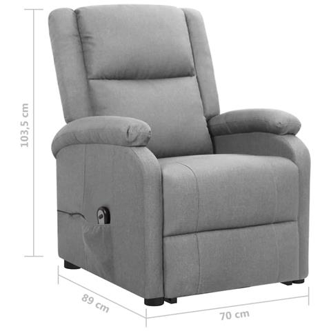 Poltrona Alzapersona Grigio Chiaro Tessuto - Foto 8