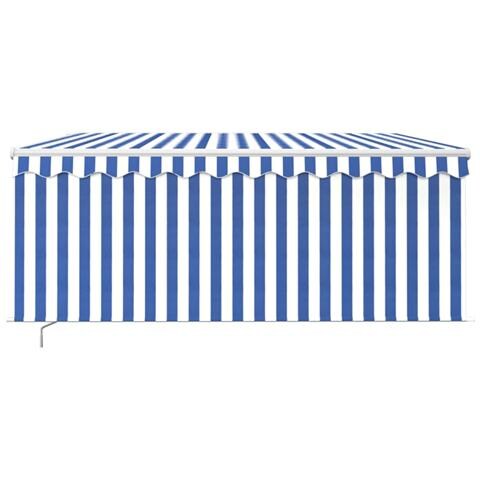 Tenda Sole Retrattile Manuale Con Led 3x2,5m Blu E Bianco - Foto 2