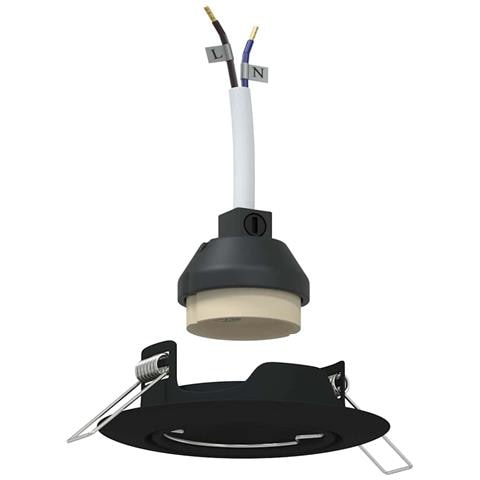 Faretti da incasso 12 pcs Rotondi GU10 Neri Ø90 mm Acciaio - Foto 1