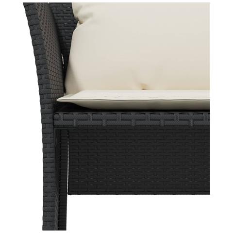 Poltrona da Giardino con Poggiapiedi in Polyrattan Nero - Foto 9