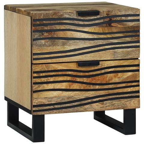 Mobile da letto 40x33.5x46 cm in legno massello di mango e legno ingegnerizzato - Foto 1