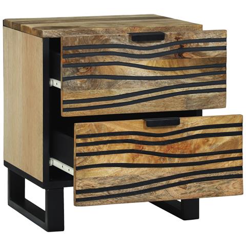 Mobile da letto 40x33.5x46 cm in legno massello di mango e legno ingegnerizzato - Foto 2