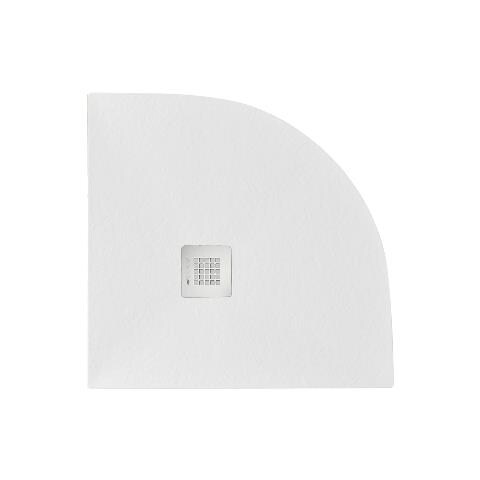 Piatto Doccia 80x80 Cm Effetto Pietra Marmoresina Stone Semicircolare Bianco Francia - Foto 1