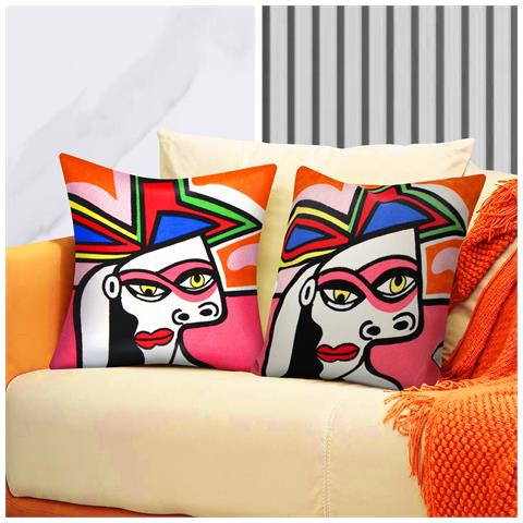 Set Di 2 Copricuscini 45x45 Cm Ricamati Art Luminis - Foto 2