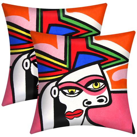 Set Di 2 Copricuscini 45x45 Cm Ricamati Art Luminis - Foto 5