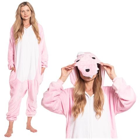 Pigiama Da Donna Tuta Kigurumi Onesie Costume Dinosauro Rosa 155-165 M - Foto 1