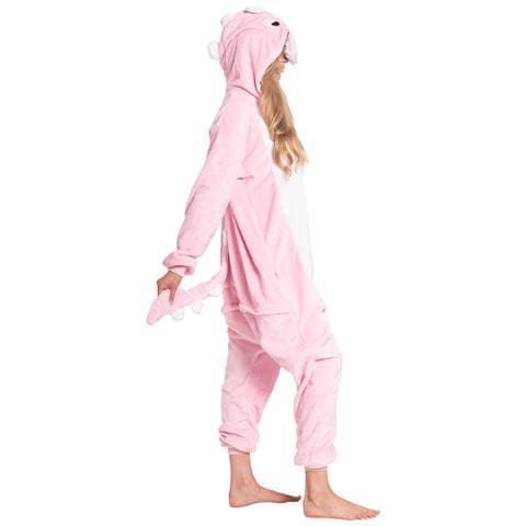 Pigiama Da Donna Tuta Kigurumi Onesie Costume Dinosauro Rosa 155-165 M - Foto 2