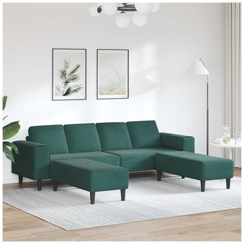 Set di divani 3 pcs Verde scuro Velluto - Foto 2