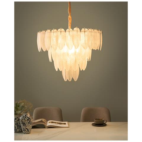 Lampadario Mahaica Vetro Ottone - Foto 1