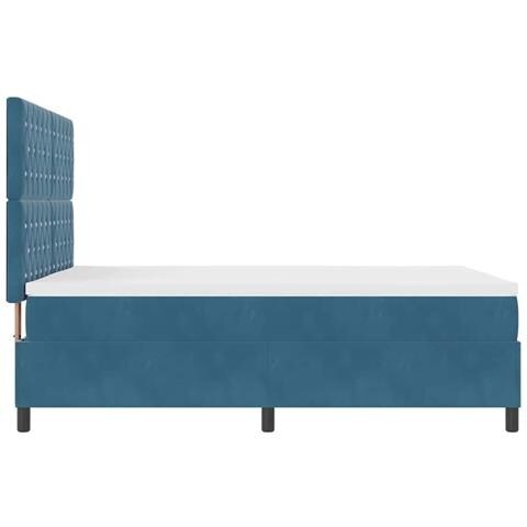 Letto a molle con materasso Blu scuro 140 x 200 cm Velluto - Foto 9