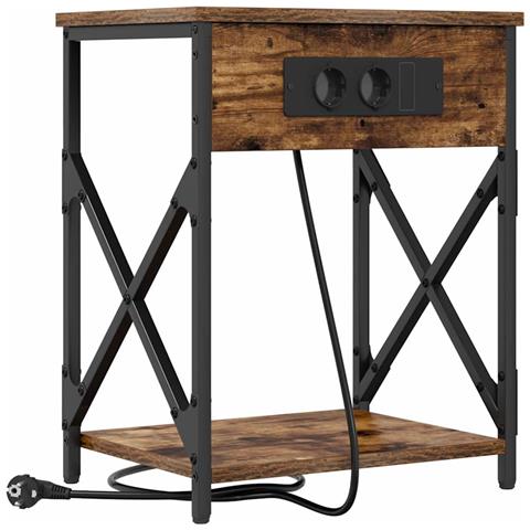 Armadio da Notte Rovere fumo 41 x 31 x 51 cm Legno multistrato - Foto 1