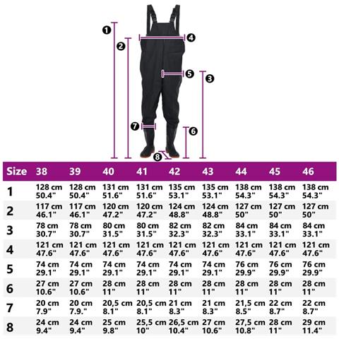 Wader da Pesca con Pettorina e Stivali Nero Taglia 39 - Foto 9