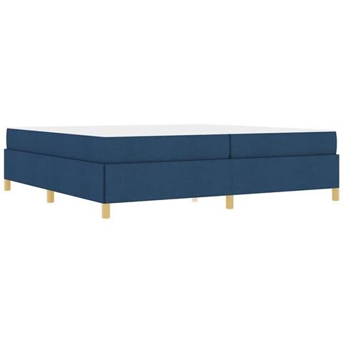 Letto a molle Blu e blu scuro e bianco 200 x 200 cm Tessuto - Foto 1