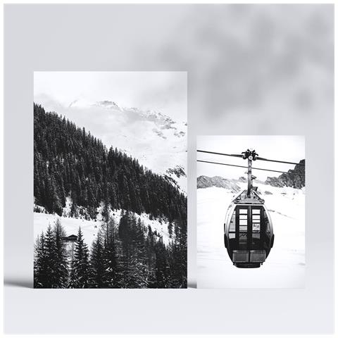 Set Di 6 Stampe Immagini Di Montagne In Bianco E Nero, Stampe Artistiche Da Parete, Poster Decorativi, Design D'interni In Galleria D'arte A3 & A4 Senza Cornice - Foto 6