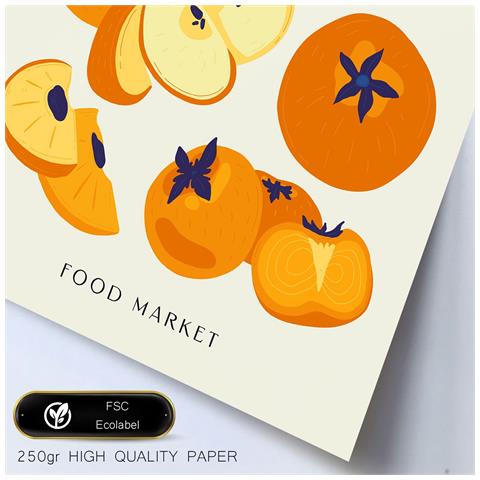 Set Di 6 Stampe Cibo E Nutrizione Frutta Rotonda Natura E Stampe Botaniche Per L'interior Design A3 & A4 Senza Cornice - Foto 3