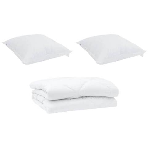 Piumone con cuscino 3 pcs Bianco 260 x 220 cm Microfibra - Foto 1