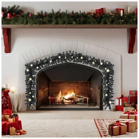 Lusso Casadino -  Ghirlanda Natalizia Con Luci A Led 20 M Nera - Foto 1