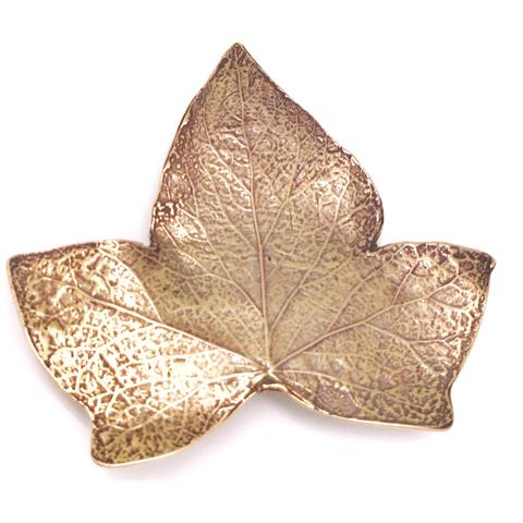 Spilla Antica In Foglia D'oro ""foglia D'autunno"" - Foto 1