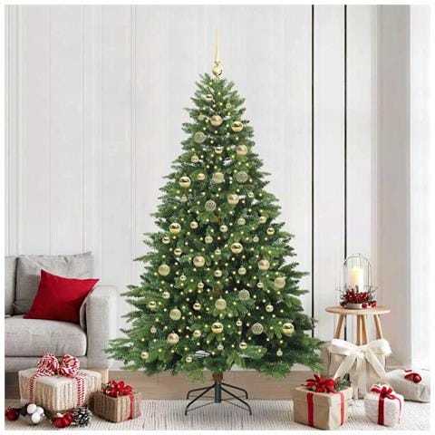 Albero di Natale artificiale con 300 LED Verde 210 cm PE e PVC - Foto 2