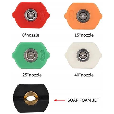 Set Di Ugelli Per Idropulitrice Con Lancia 1/4"" 34cm - 5 Angoli Di Spruzzo (0°, 15°, 25°, 40°, 60°) | Max 250 Bar, 60°c | Compatibile Con, Lavor - Foto 8