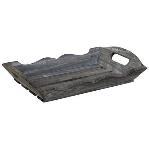 Vassoio In Legno Grigio 32x20x4/6,5h - Foto 1