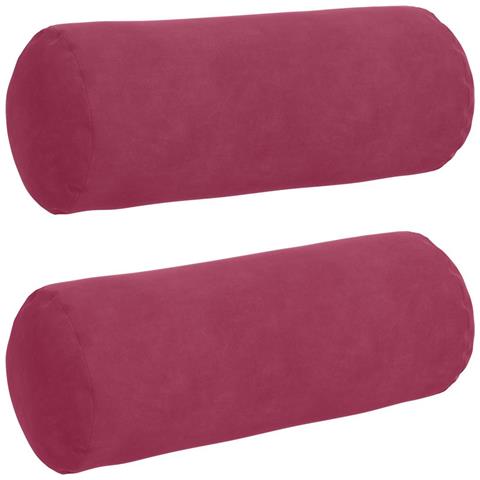 Cuscini a rullo 2 pcs Rosso Vino Ø 15 x 40 cm Tessuto in Cords - Foto 1