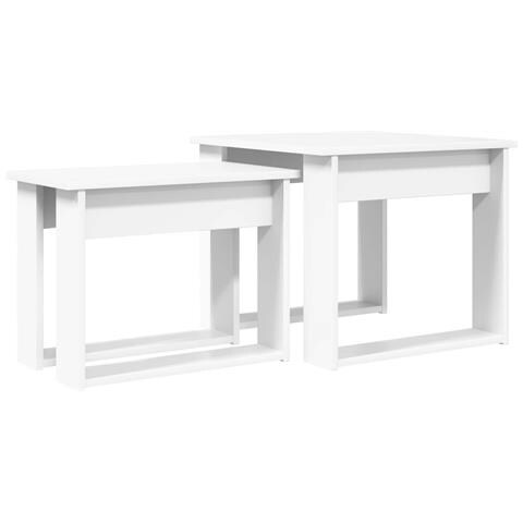 Set di Tavolini da Caffè 2 pcs Bianco Legno multistrato - Foto 1