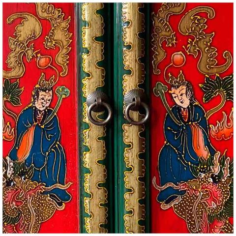 Mobile Da Ingresso In Legno Rosso 48x31x60cm - Foto 6