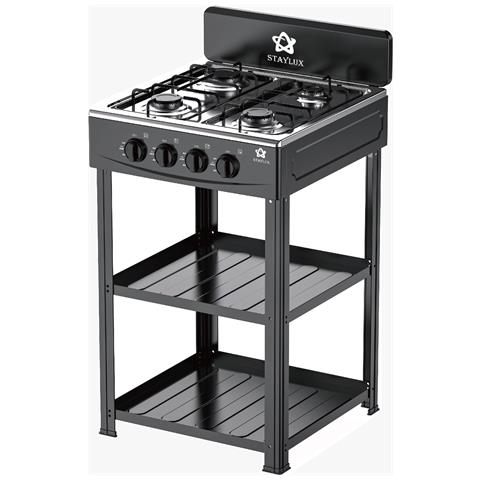 Cucina Portatile Fornello Campeggio a Gas 4 fuochi 60cm Nero CUCINOTTO-B - Foto 1