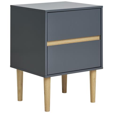 Tavolino Bisley Con 2 Cassetti In Legno Grigio Scuro 40×35×55 Cm - Foto 2